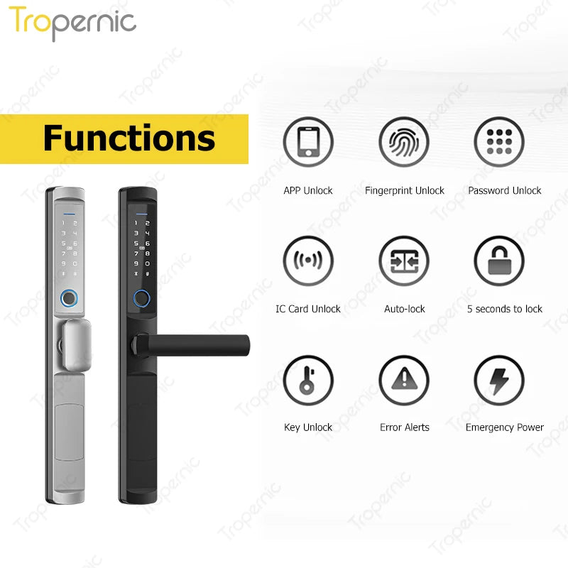 Waterproof Tuya zigbee Biometric Fingerprint Door Locks Electronic Smart door lock