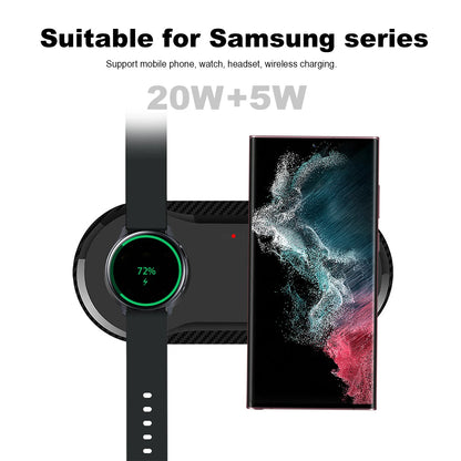 25W  Wireless Charger Pad For Samsung S23 S22 Ultra Galaxy Watch 6 5 Pro 4 3