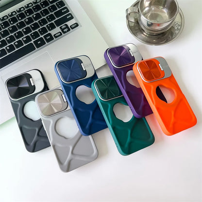 Fashion Logo Hole Magnetic Case for iPhone 11, 12, 13, 14, and 15 Pro Max Plus