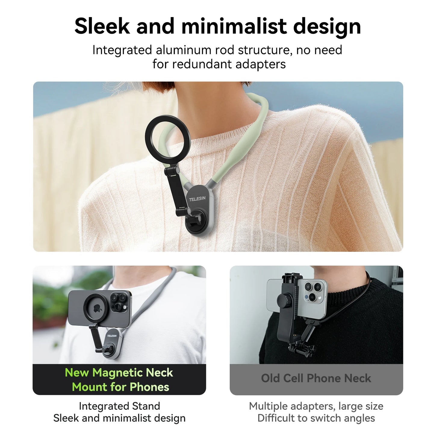 Quick Release Magnetic Neck Mount Hold for Iphone 15 14 13 12 11 10 SAMSUNG HUAWEI XIAOMI Smart Phone Accessories